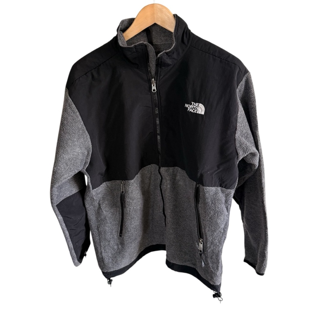 The North Face Youth Junior Kids Classic Black Gray Fleece Full Zip Jacket XL